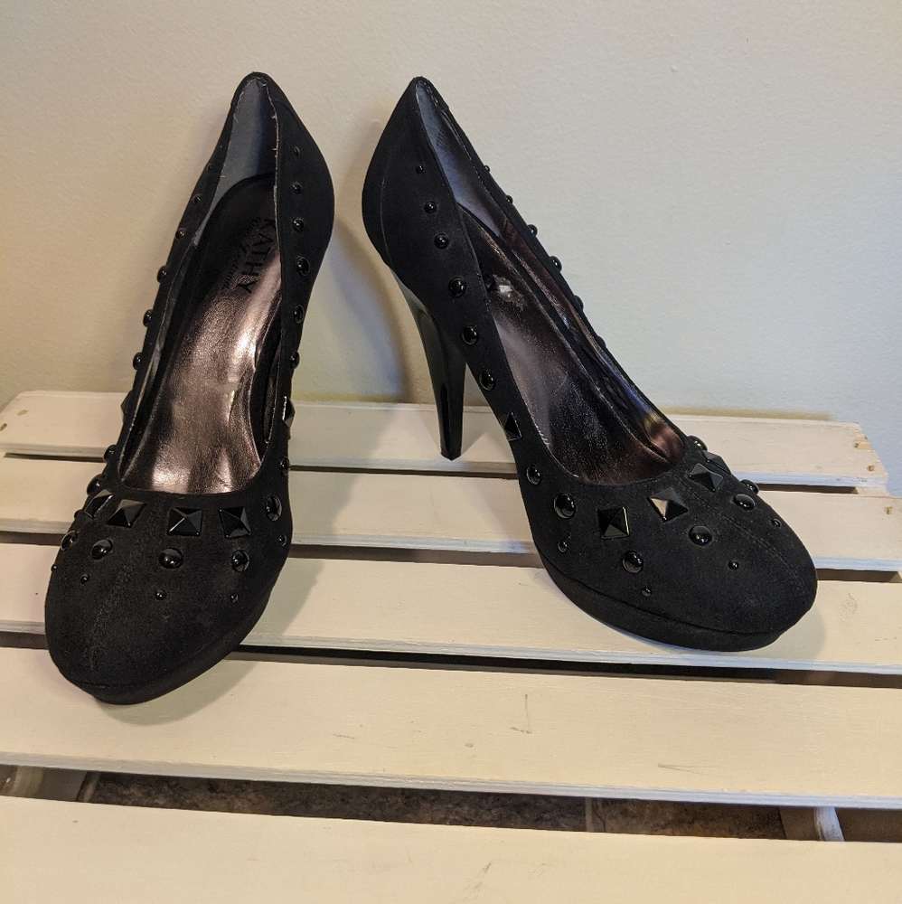 Black Suede Kathy Van Zeeland Heels